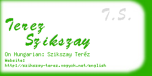 terez szikszay business card